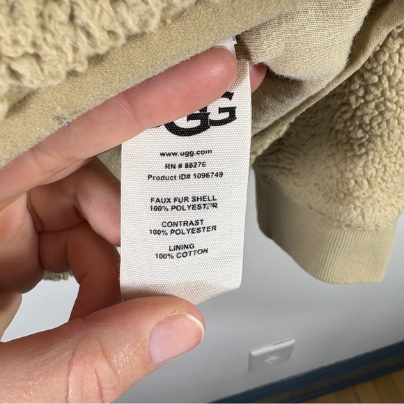 UGG Lucas Sand Sherpa Zip Up Jacket Fleece Men's Size Large - Picture 6 of 10